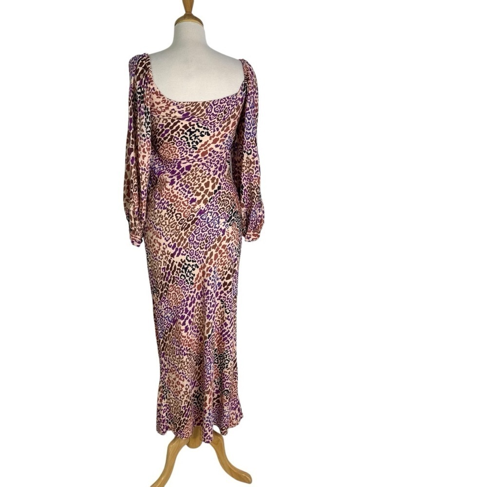 Carolina K Leopard Print Cowl Neck Maxi Dress Mauve Blush Size S - Picture 7 of 16